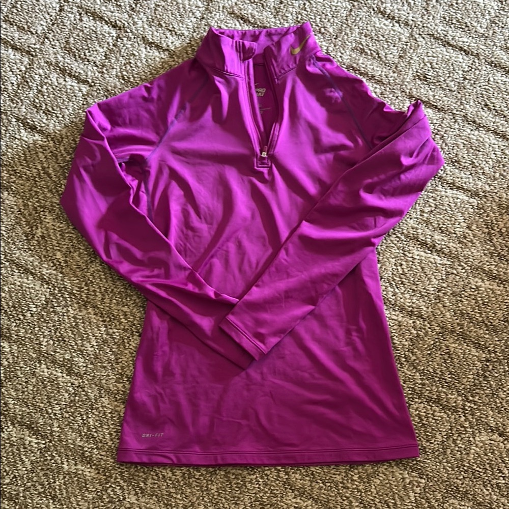 Nike Pink/purple Long Sleeve Fitted Polo Top